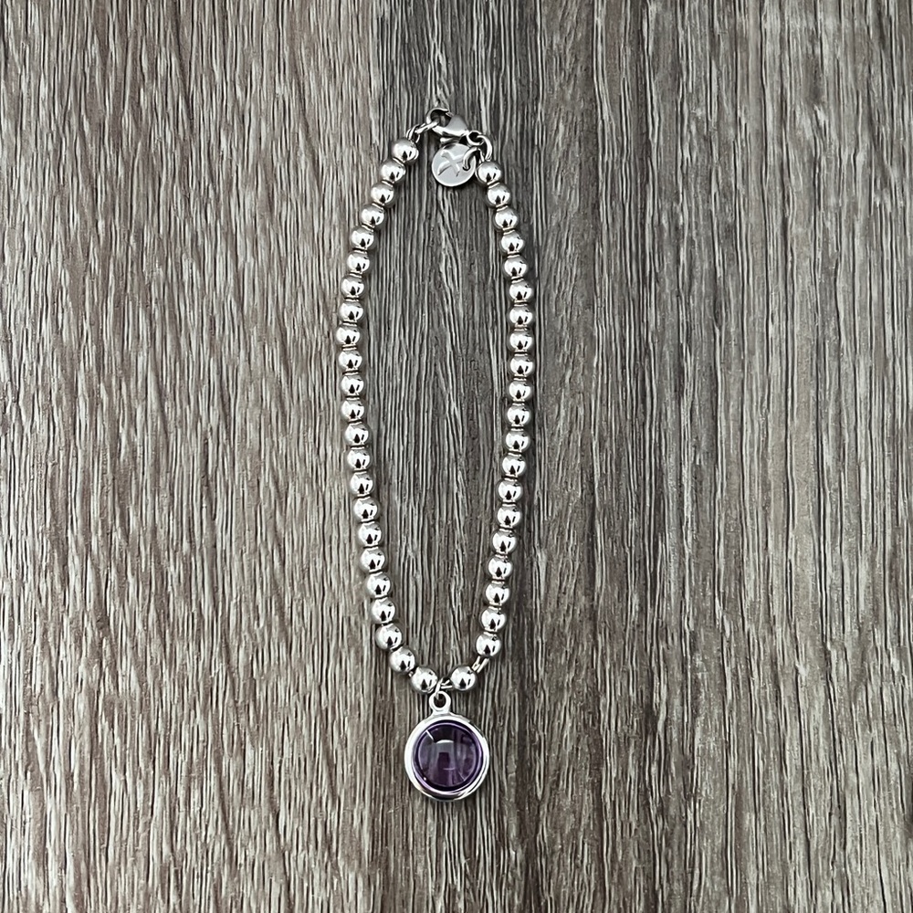 Amethyst Sugar Stack Bead Bracelet - image 6